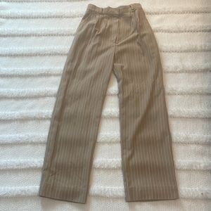 Vintage pinstripe trousers High waisted pants size 11 khaki